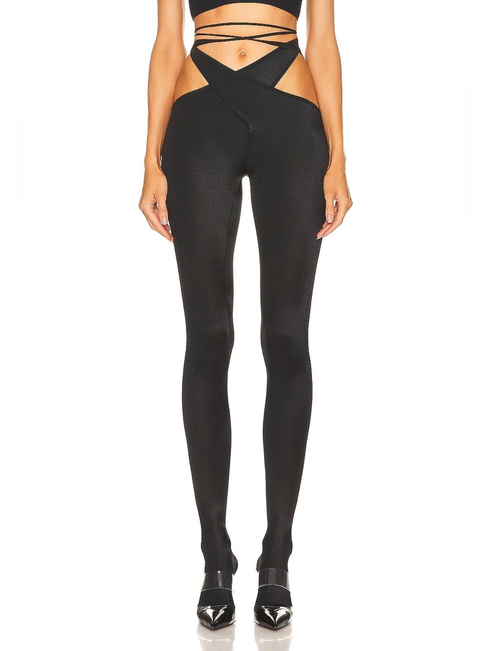 Mugler x Wolford Cut Out Lace Up Tights Size Large BNIB